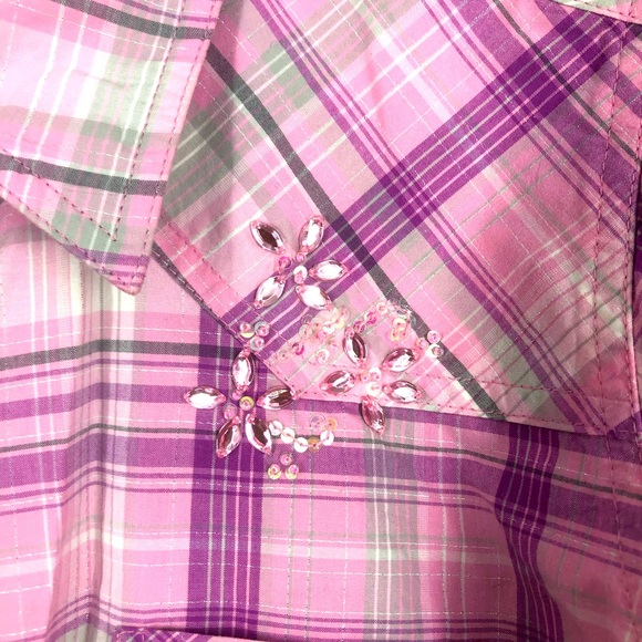 Twenty X Tailored Fit Glamorous Western Shirt Pink and Silver, Barbiecore, Ken - Picture 11 of 13